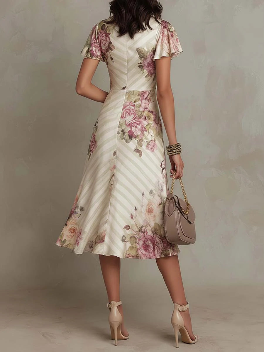 Margaret | Floral Midi Dress – Timeless, Easy Elegance