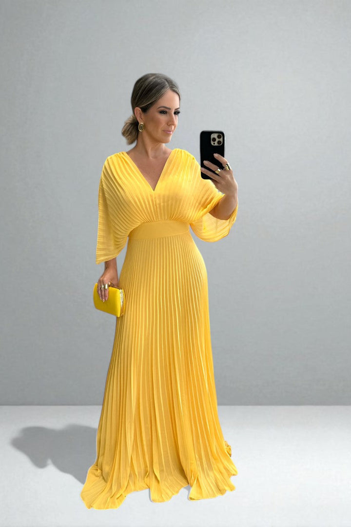 Amara | Pleated Maxi Dress – Light, Elegant Flow