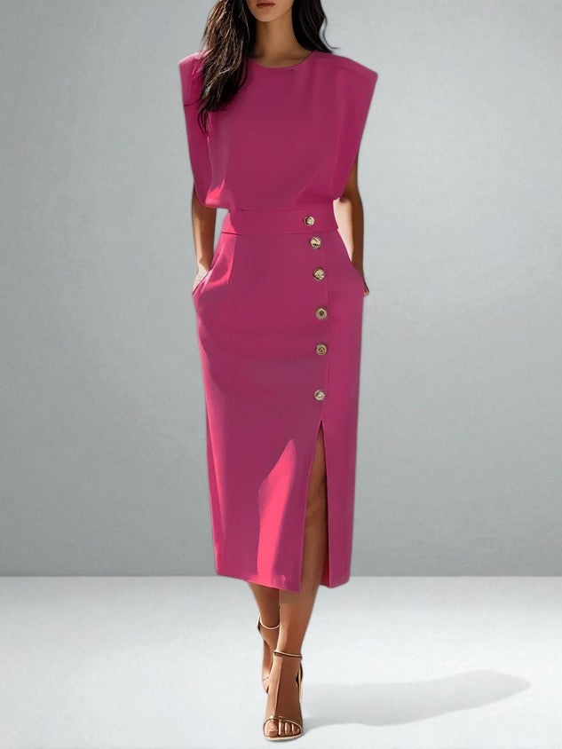 Noemi | Button Midi Dress – Light, Relaxed Comfort