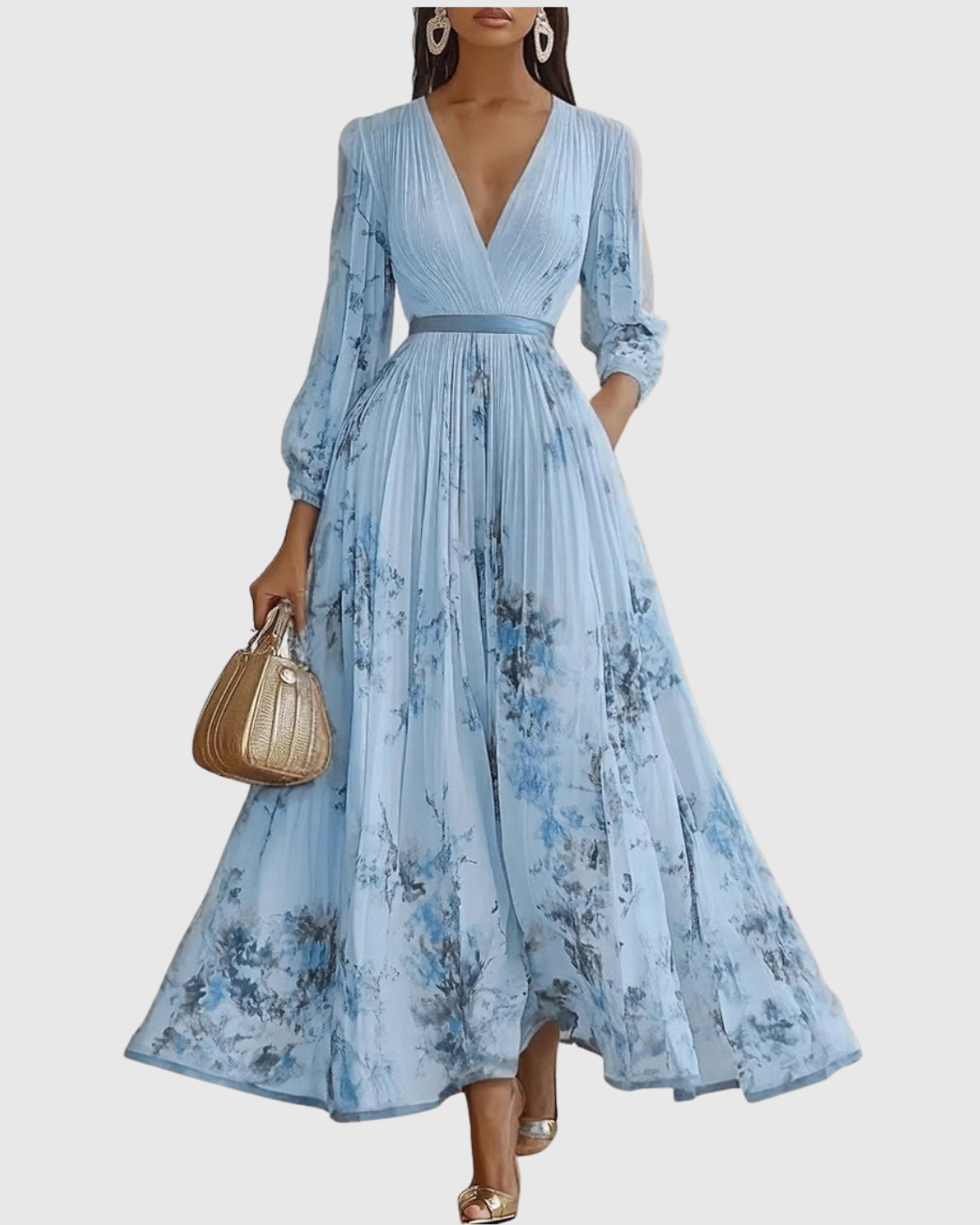 Rowella | Pleated Maxi Dress – Light, Flowing Elegance