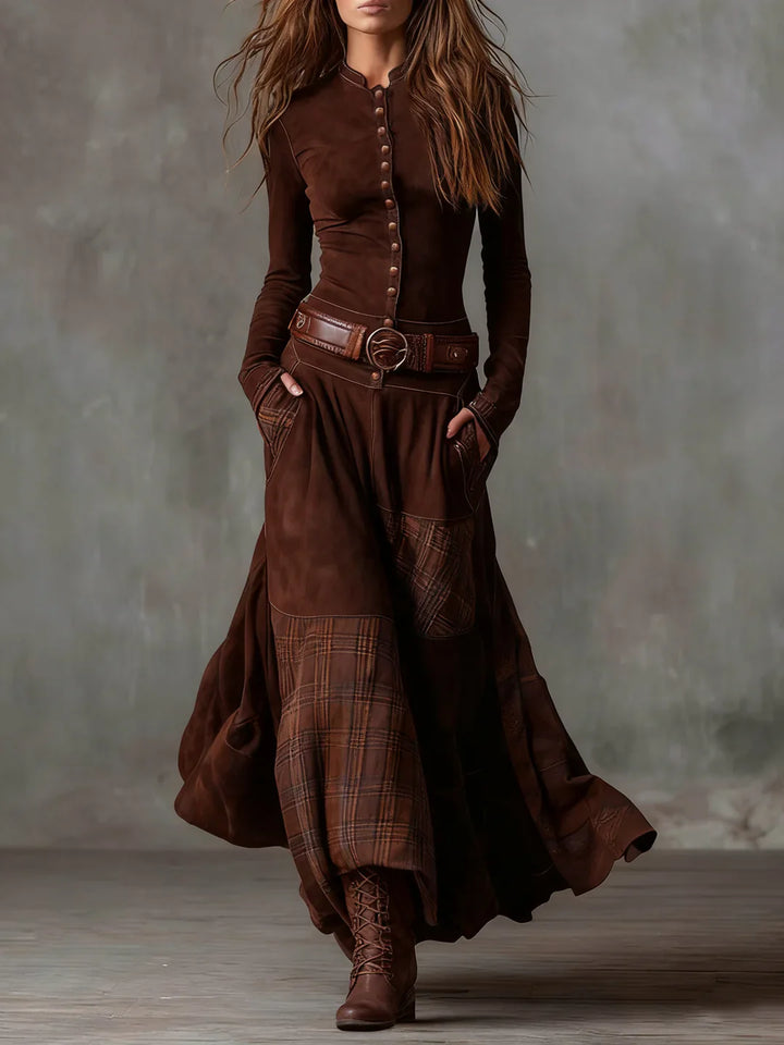 Mariella | Suede Maxi Dress