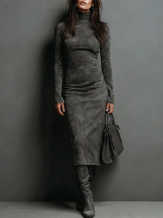 Edyth | Elegant Suede Maxi Dress