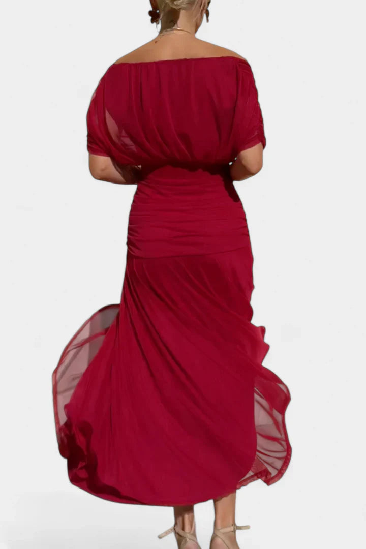 Zerelle Long Floral V Neck Dress