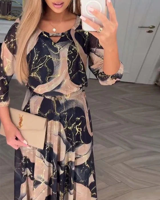 Emma Printed Chiffon Dress