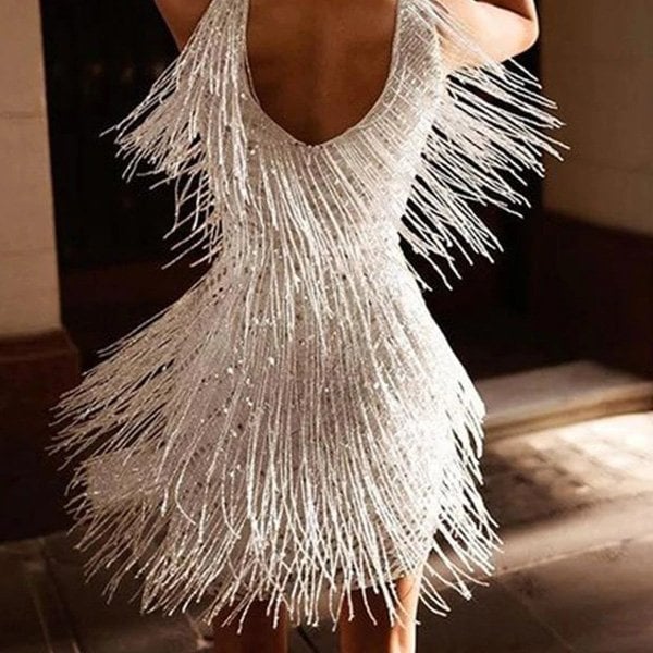Grace Elegant Fringe Party Dress