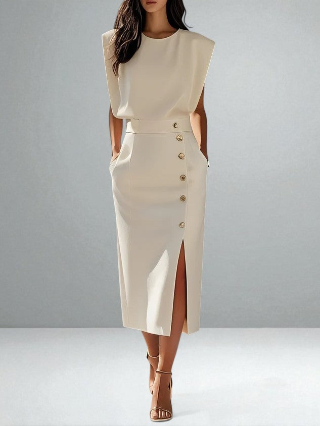 Noemi | Button Midi Dress – Light, Relaxed Comfort