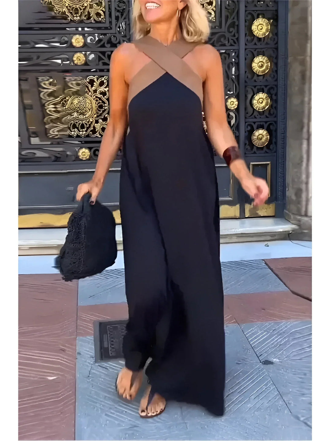 Esther Dress with Crossed Cut