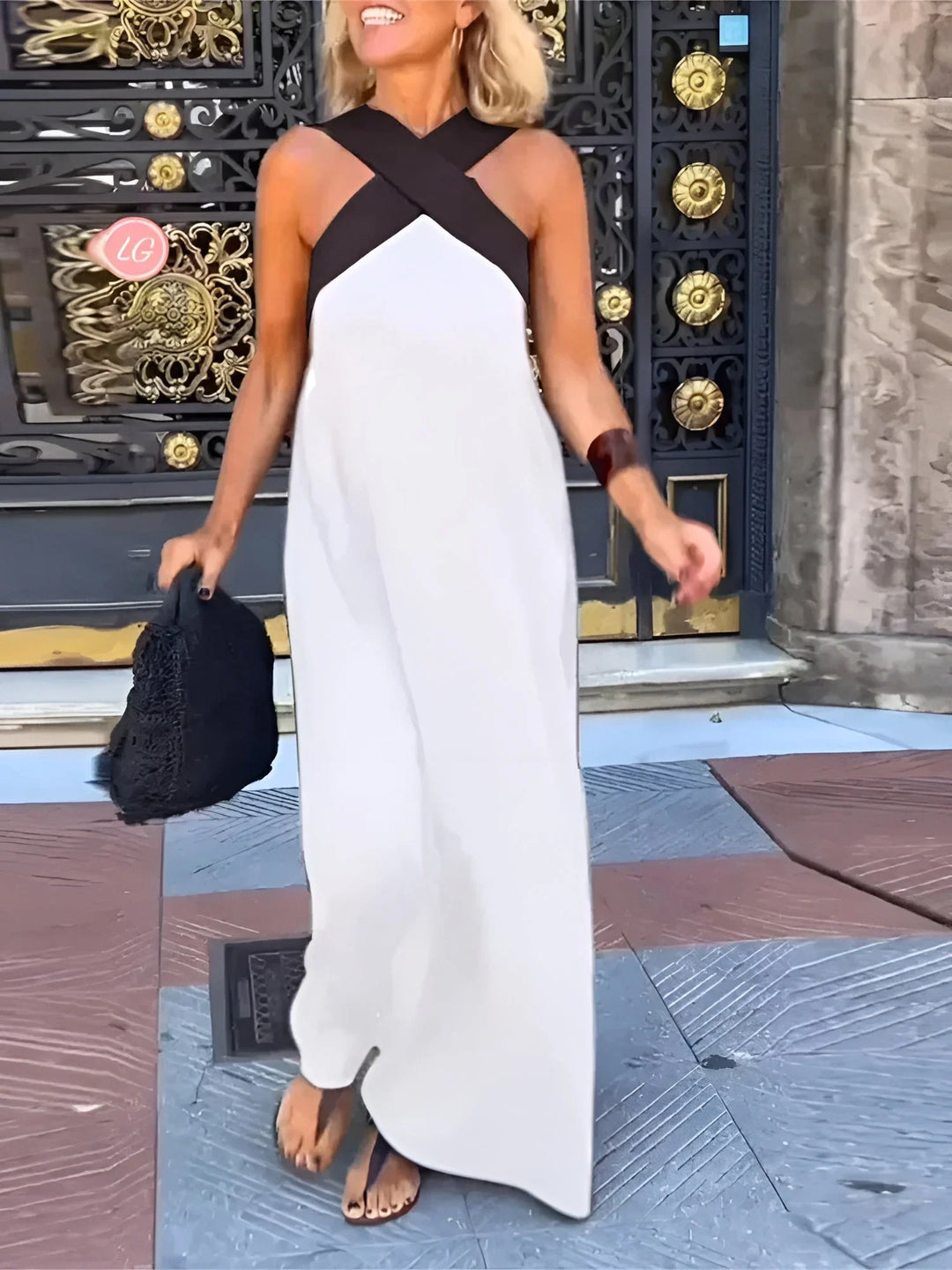 Esther Dress with Crossed Cut