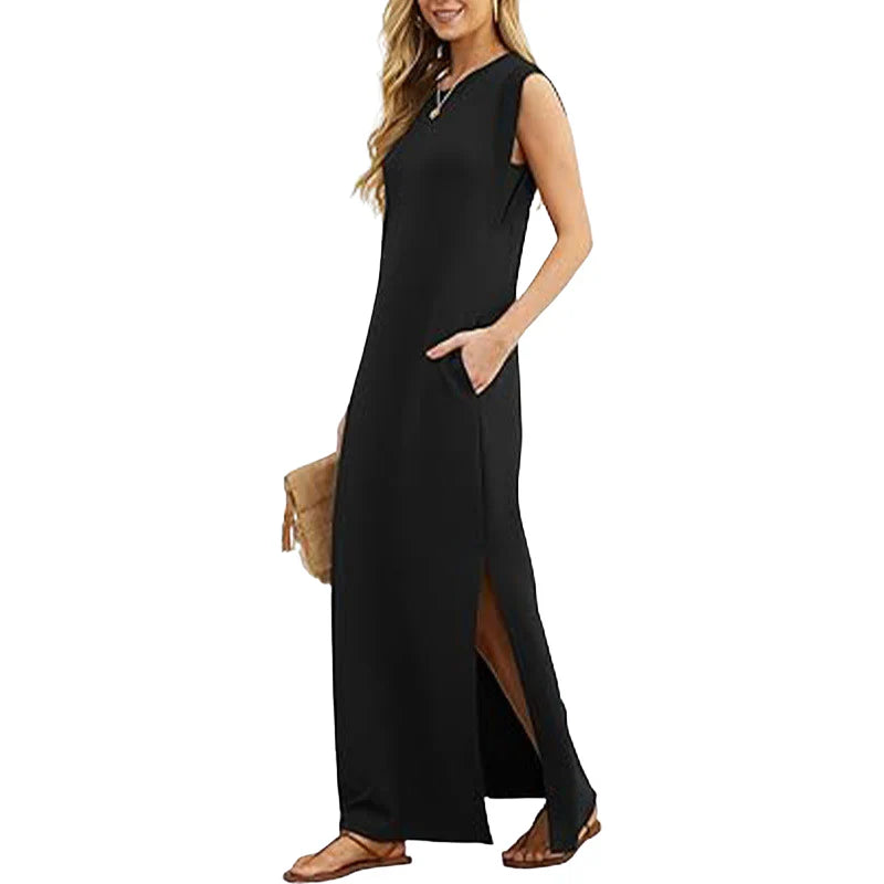 Deri Casual Loose Maxi Long Dress
