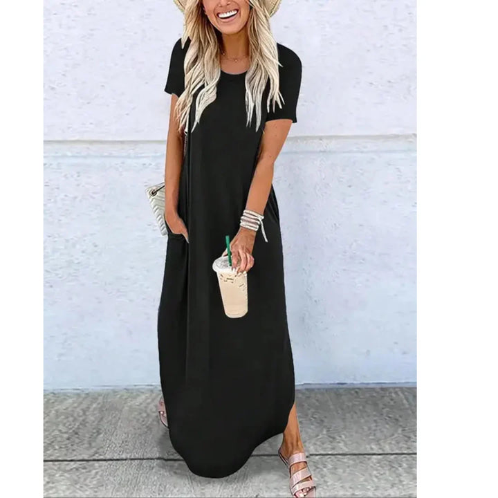 Lucille Casual Summer Round Neck Maxi Dress