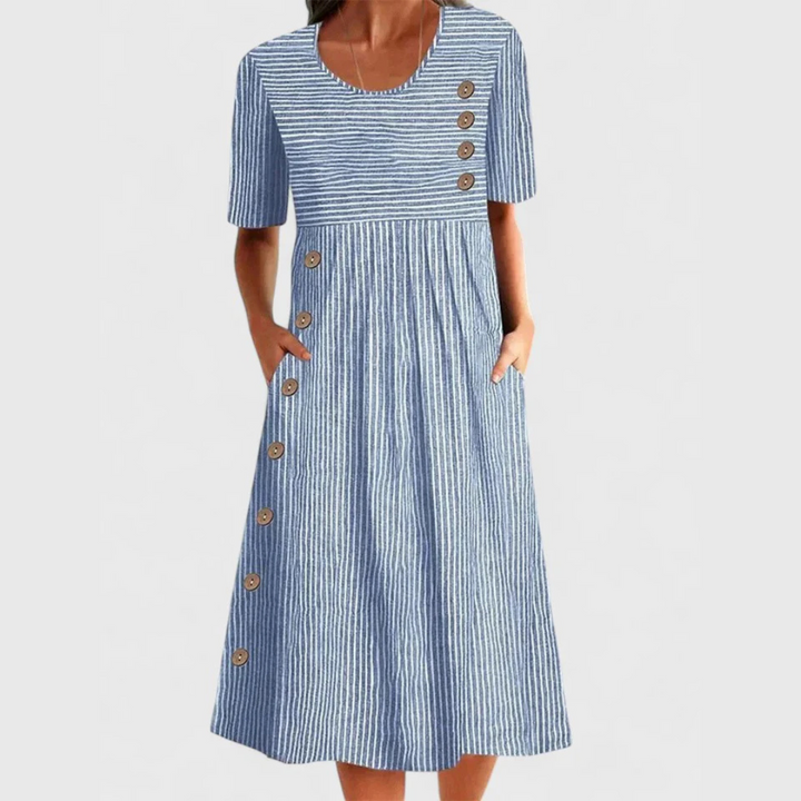 Wanda | Striped Midi Dress – Light, Everyday Ease