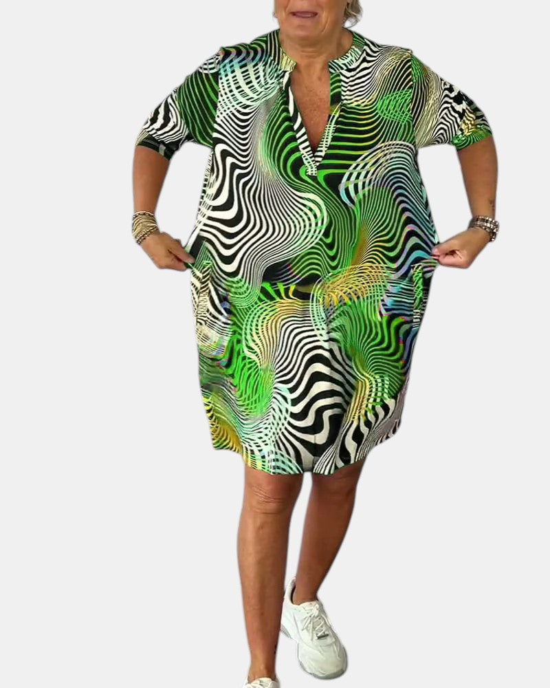 Jessica™ | V-Neck Dress – Light, Colorful &amp; Easy Fit