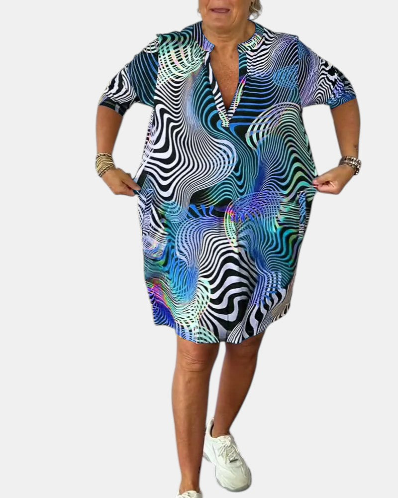 Jessica™ | V-Neck Dress – Light, Colorful &amp; Easy Fit
