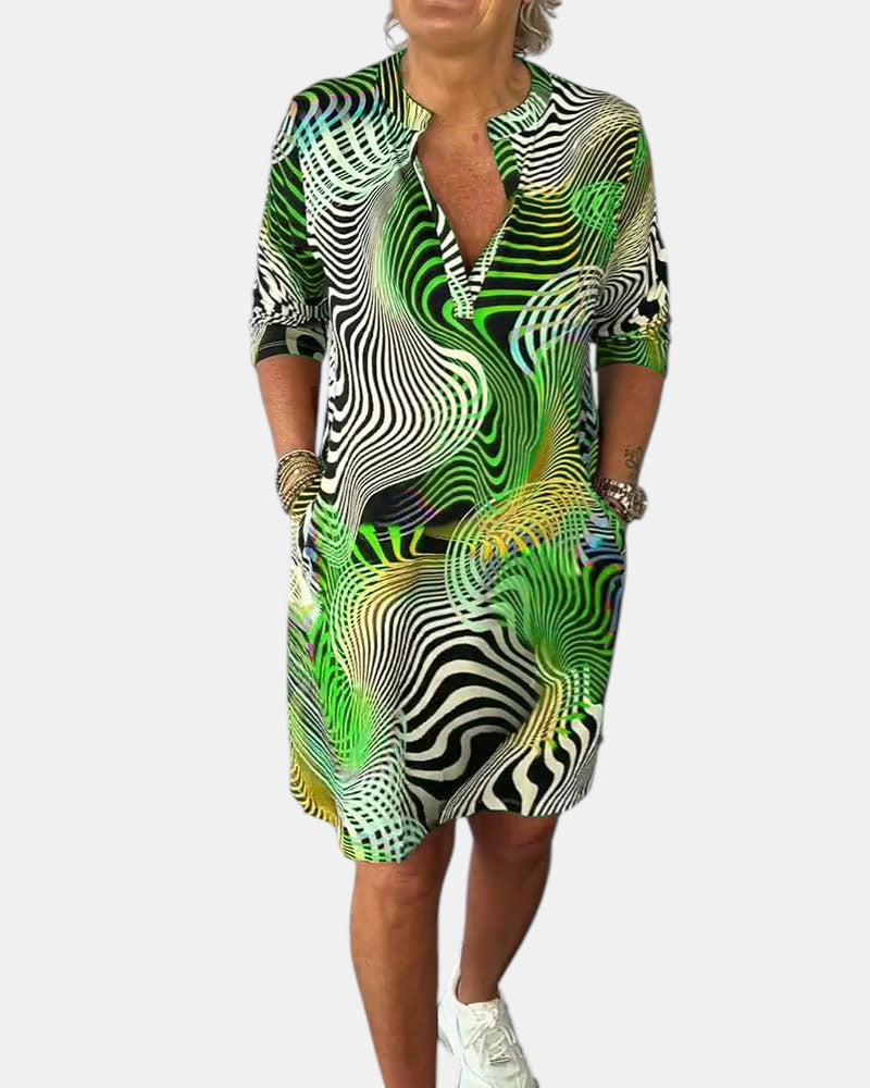 Jessica™ | V-Neck Dress – Light, Colorful &amp; Easy Fit