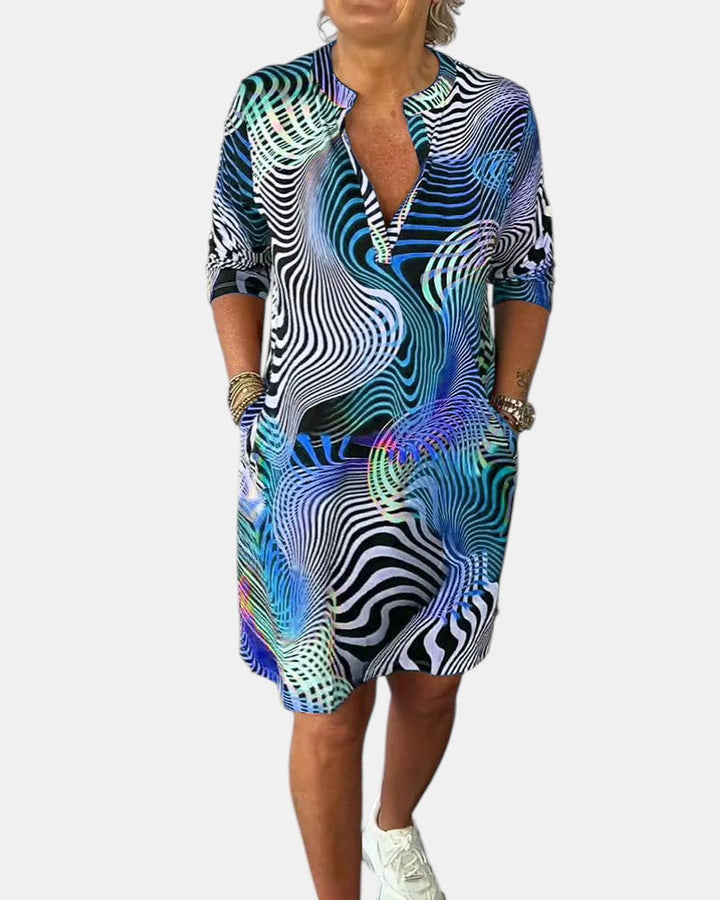 Jessica™ | V-Neck Dress – Light, Colorful &amp; Easy Fit