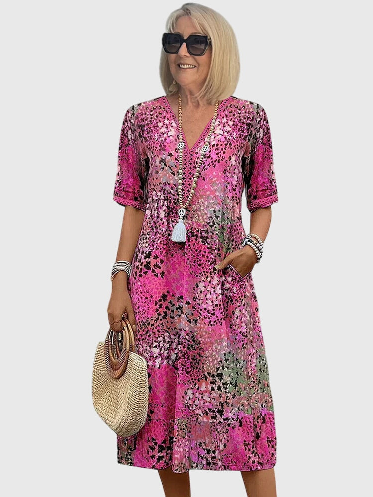 Bella | Floral Midi Dress – Light, Timeless Elegance