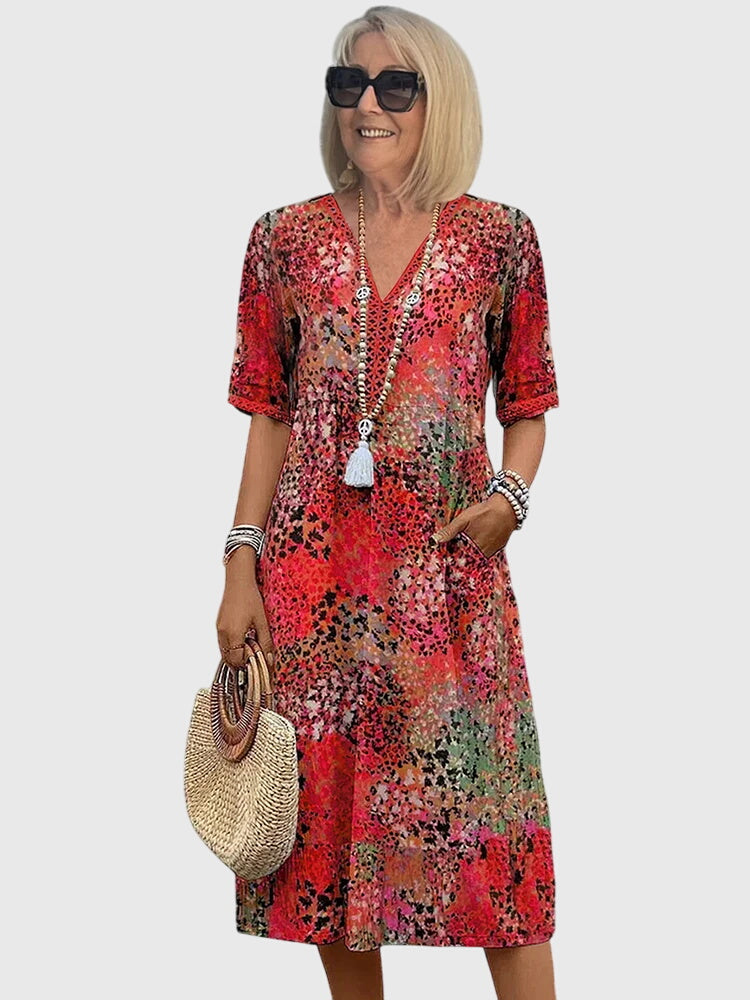 Bella | Floral Midi Dress – Light, Timeless Elegance