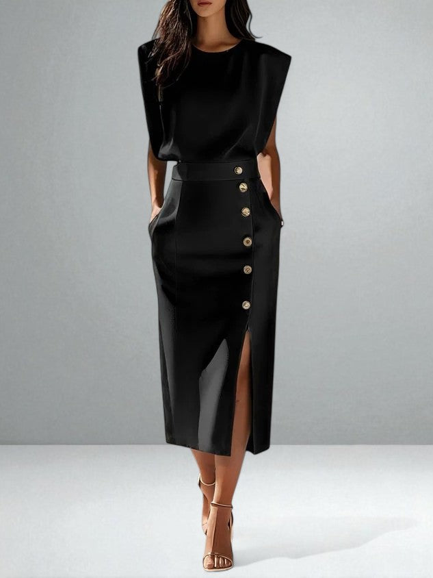 Noemi | Button Midi Dress – Light, Relaxed Comfort
