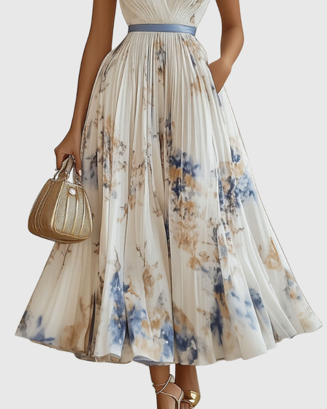 Rowella | Pleated Maxi Dress – Light, Flowing Elegance