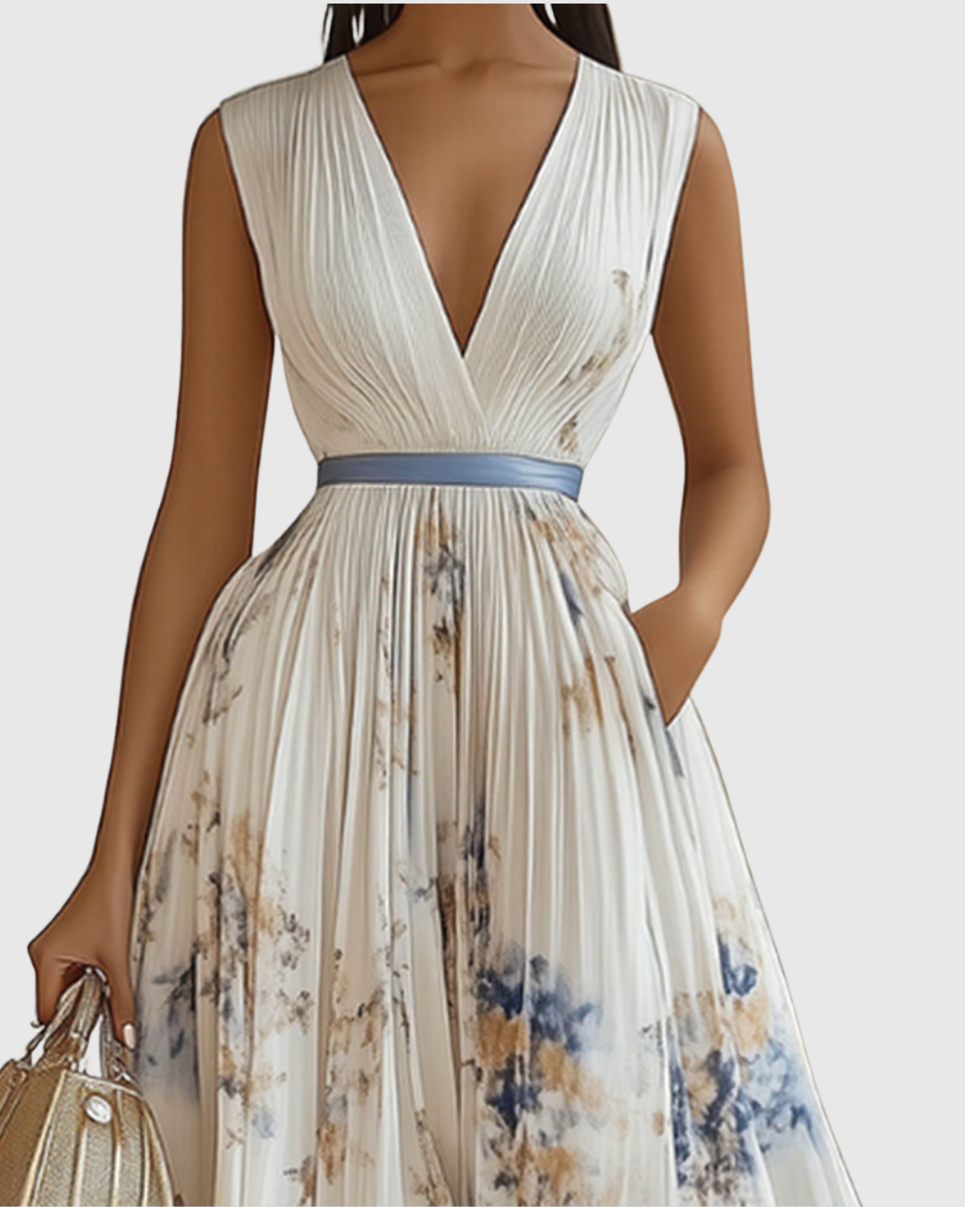 Rowella | Pleated Maxi Dress – Light, Flowing Elegance