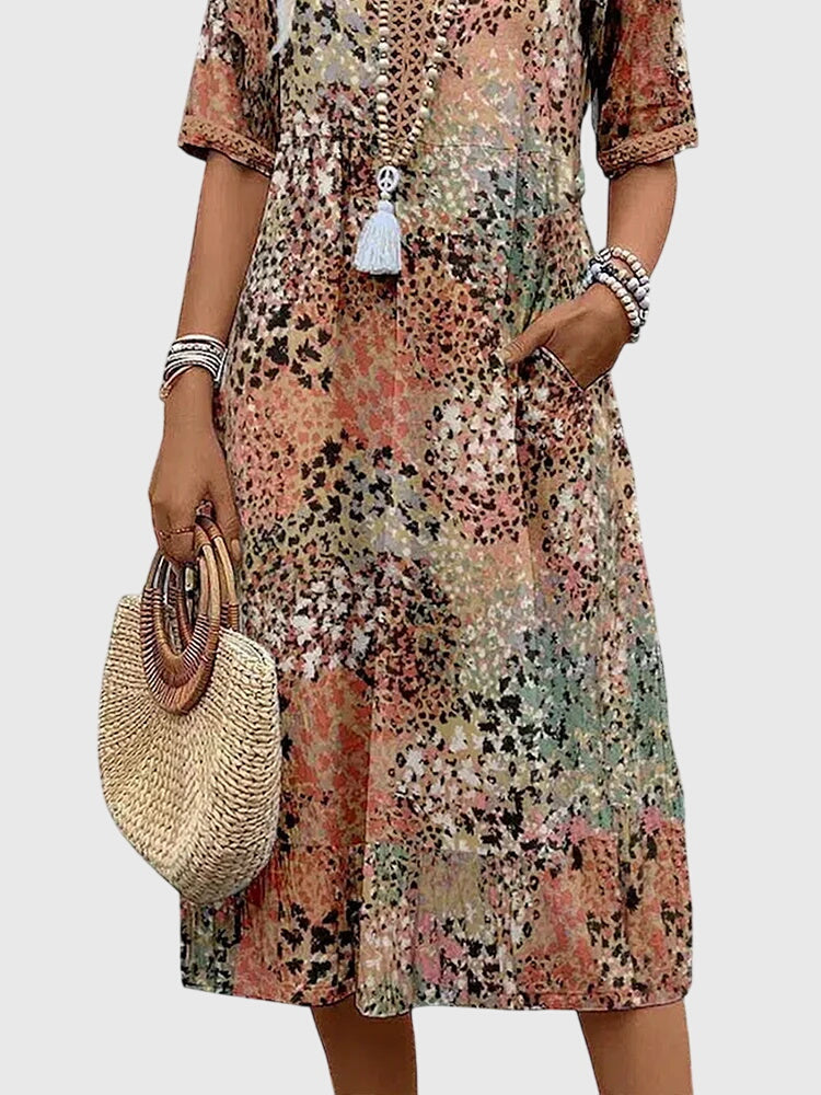 Bella | Floral Midi Dress – Light, Timeless Elegance