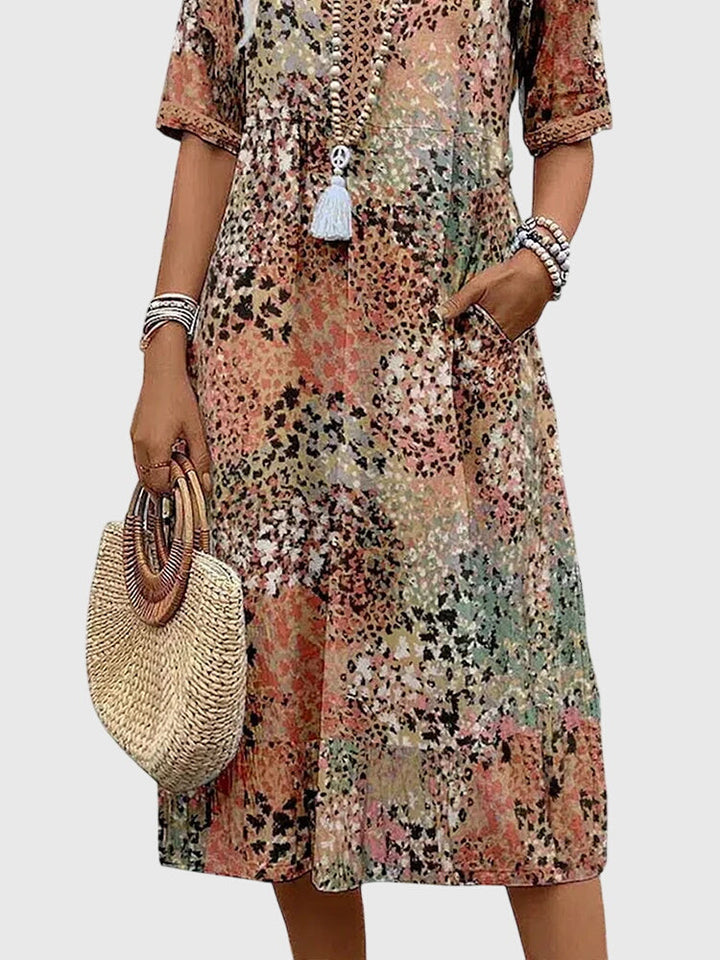Bella | Floral Midi Dress – Light, Timeless Elegance