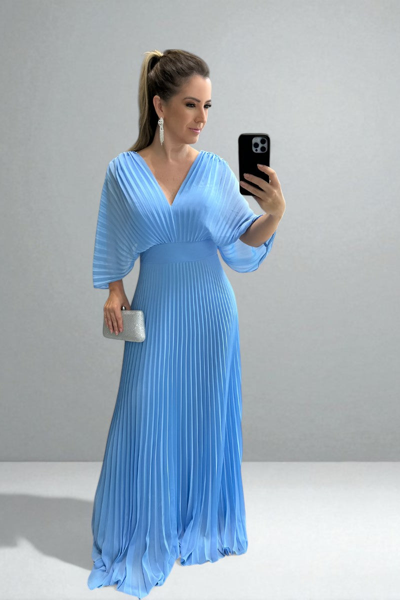Amara | Pleated Maxi Dress – Light, Elegant Flow