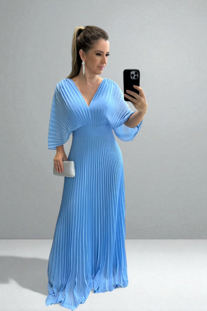Amara | Pleated Maxi Dress – Light, Elegant Flow