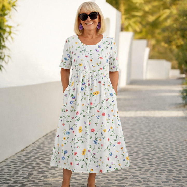 Elara | Floral Midi Dress