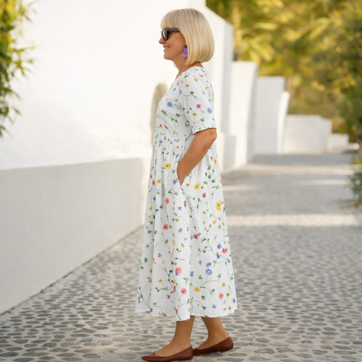Elara | Floral Midi Dress