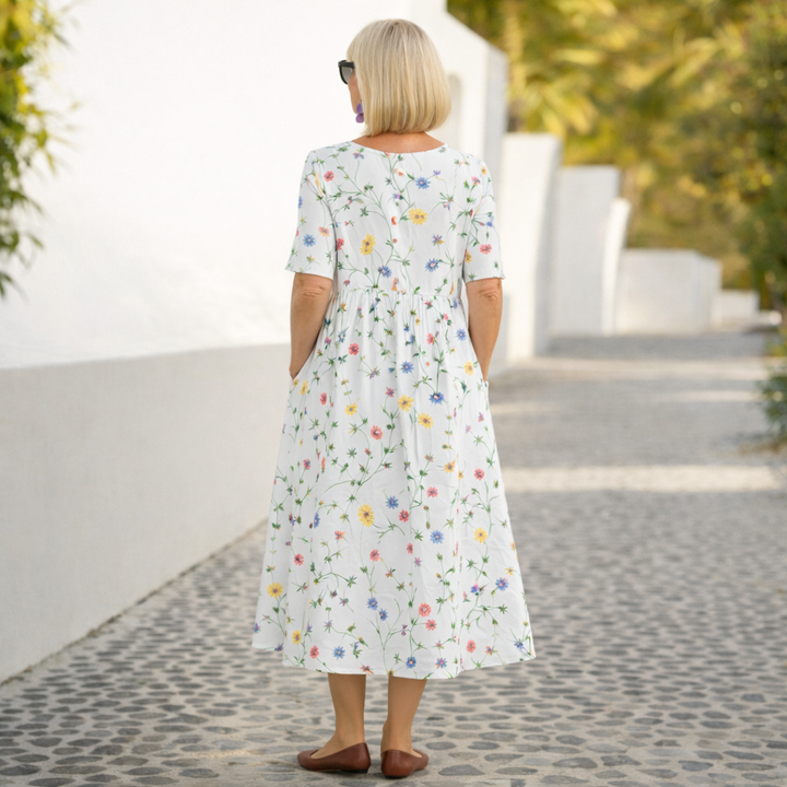 Elara | Floral Midi Dress