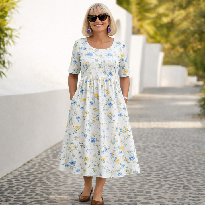Elara | Floral Midi Dress
