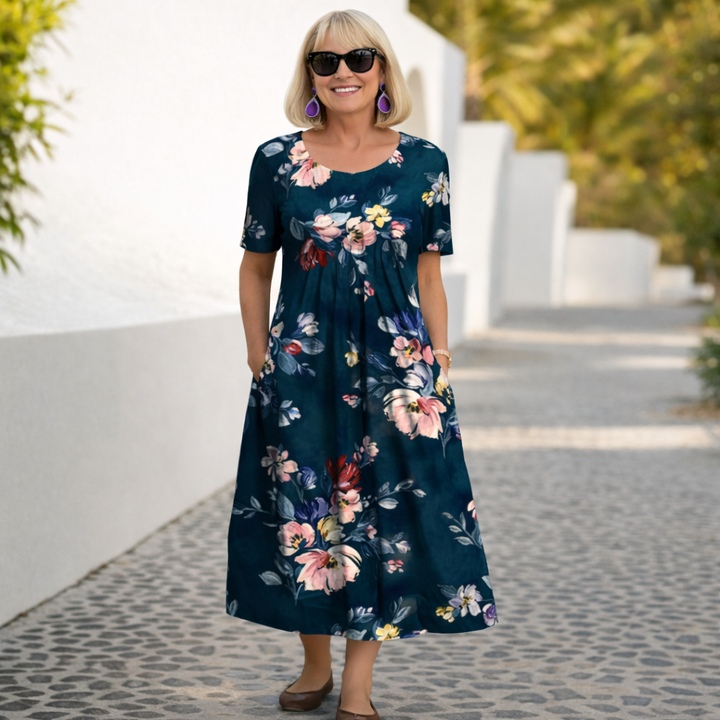 Elara | Floral Midi Dress