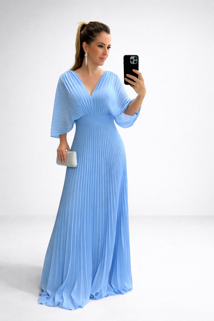 Amara | Pleated Maxi Dress – Light, Elegant Flow