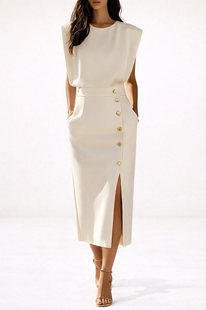 Noemi | Button Midi Dress – Light, Relaxed Comfort