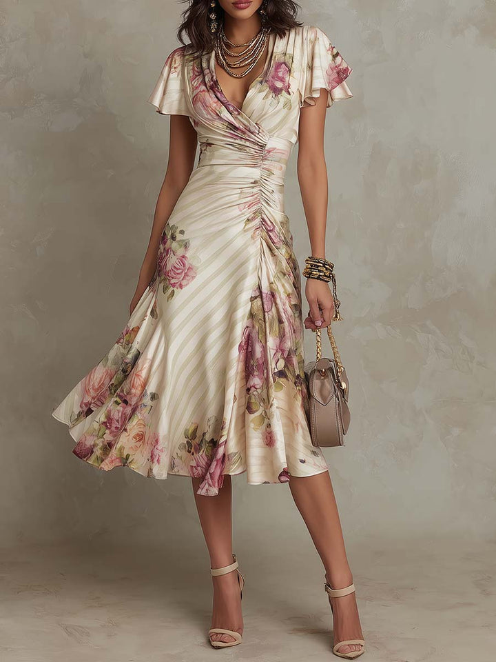 Margaret | Floral Midi Dress – Timeless, Easy Elegance