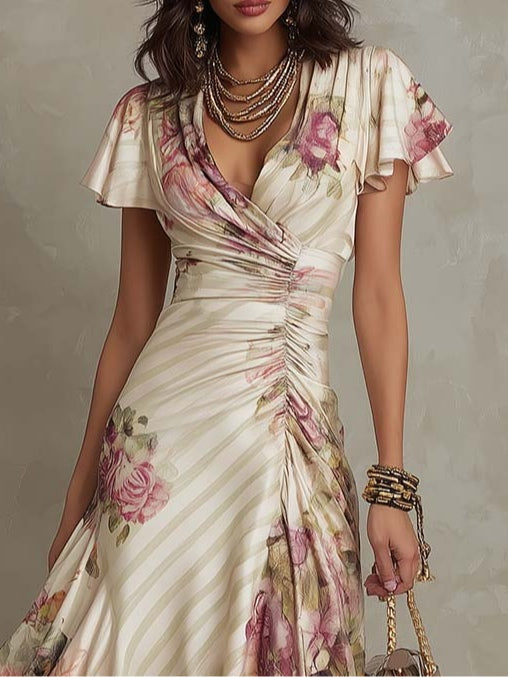 Margaret | Floral Midi Dress – Timeless, Easy Elegance