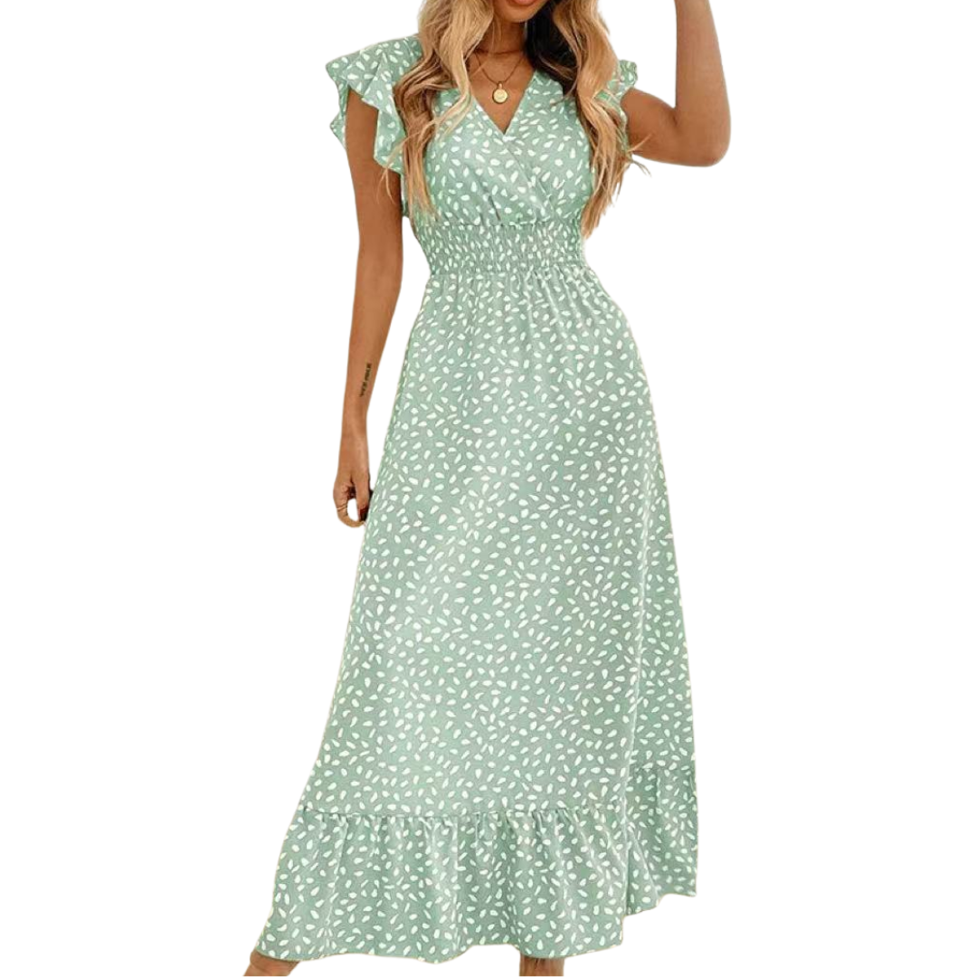 Celestine™ | Floral Wrap Boho Midi Dress