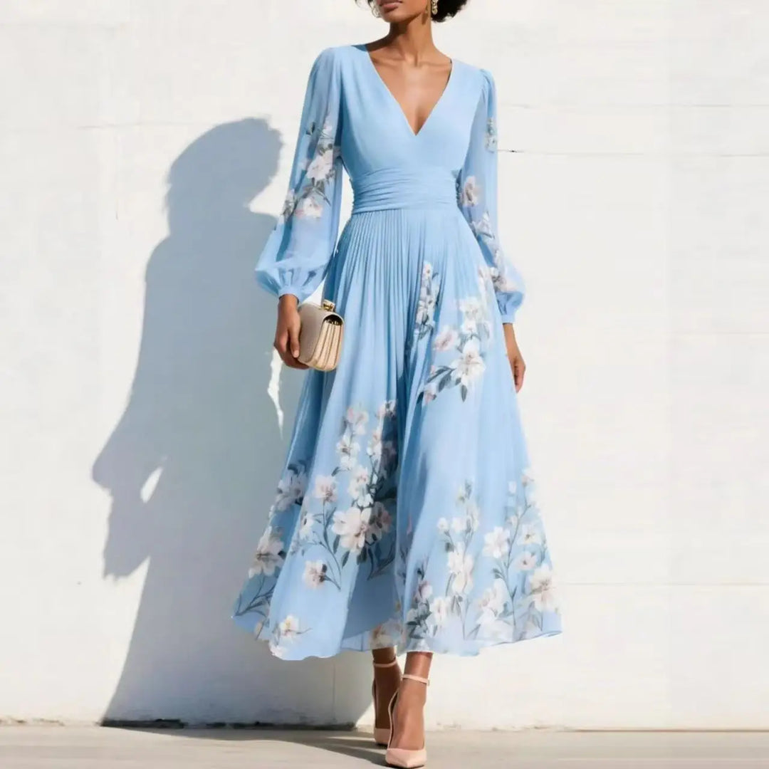 Olivia | Floral Midi Dress – Soft, Effortless Elegance
