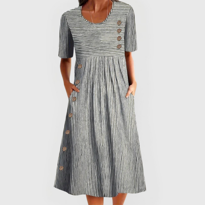 Wanda | Striped Midi Dress – Light, Everyday Ease