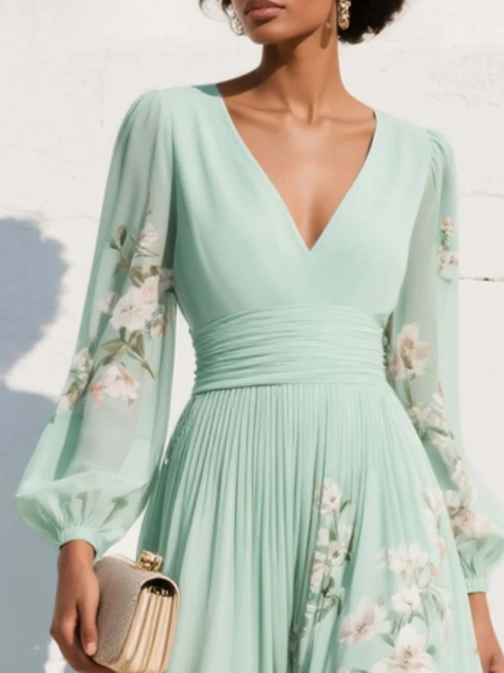 Olivia | Floral Midi Dress – Soft, Effortless Elegance