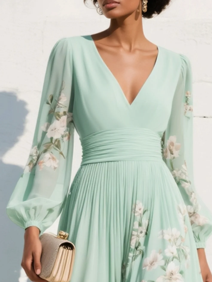 Olivia | Floral Midi Dress – Soft, Effortless Elegance