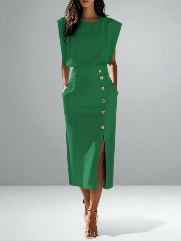 Noemi | Button Midi Dress – Light, Relaxed Comfort