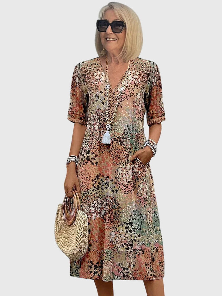 Bella | Floral Midi Dress – Light, Timeless Elegance