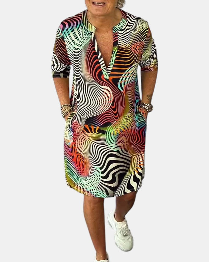 Jessica™ | V-Neck Dress – Light, Colorful &amp; Easy Fit