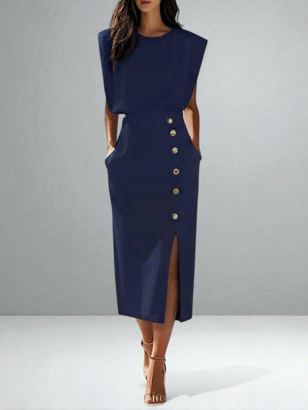 Noemi | Button Midi Dress – Light, Relaxed Comfort