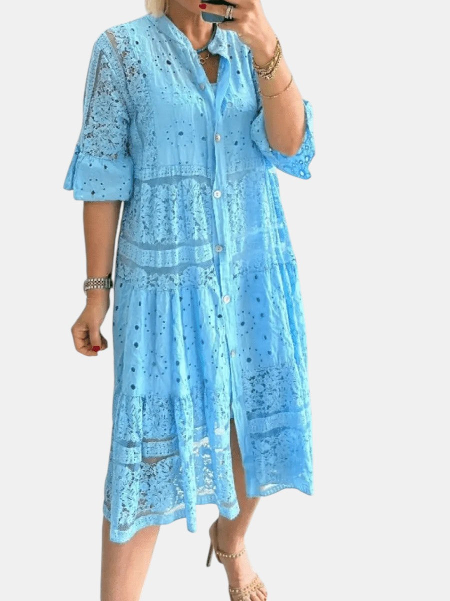 Cherylann | Floral Midi Dress – Light, Effortless Comfort