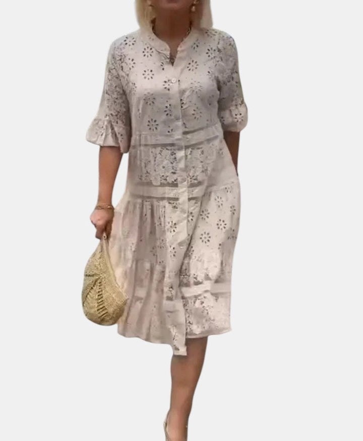 Cherylann | Floral Midi Dress – Light, Effortless Comfort