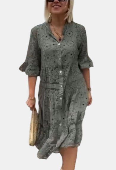 Cherylann | Floral Midi Dress – Light, Effortless Comfort